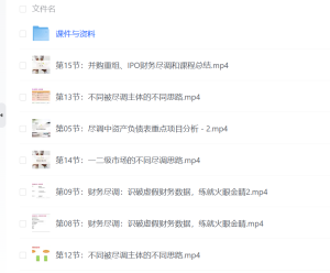 陆家嘴学堂·财务尽调基础与实务-网络宝藏