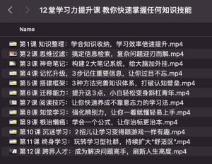 12堂学习力提升课 教你快速掌握任何知识技能-网络宝藏